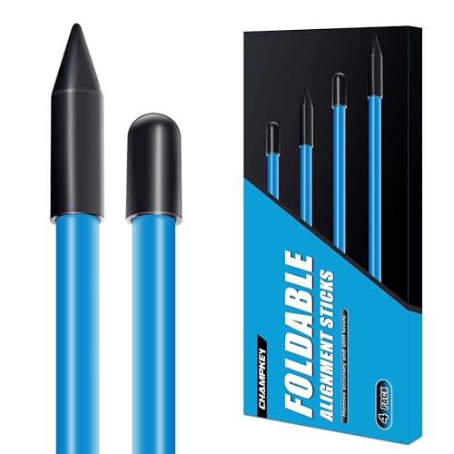 Foldable Golf Alignment Sticks 40 Inch - 4 Pack for Swing & Posture Training Blue