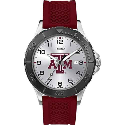 Timex Tribute Men's Collegiate Gamer 42mm Watch ? Texas A&M Aggies with Crimson Silicone Strap