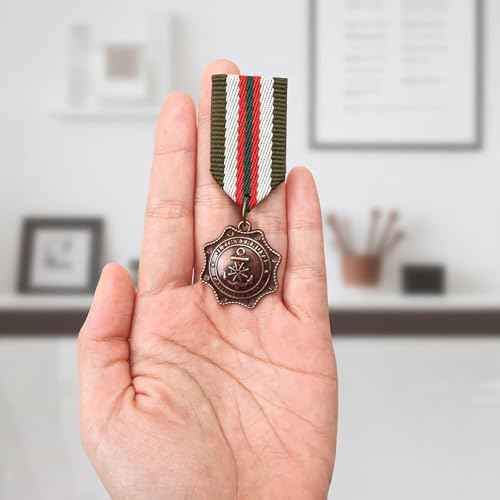 4PCS Military Medal Brooch Pins, Retro Vintage Crown Metal Fake Metal Geometric Brooch for Men Badge, Soldier Patriot US Officer Army Uniform Costume Ribbons Epaulets Coat Jacket