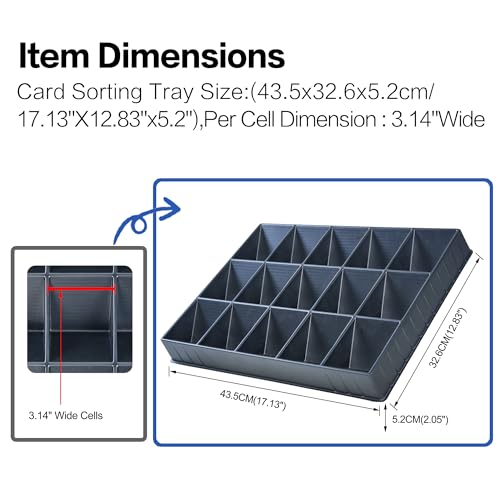 Trading Card Sorting Tray 3 Pack for Sports Cards, Top Loaders & Magnetic Holders