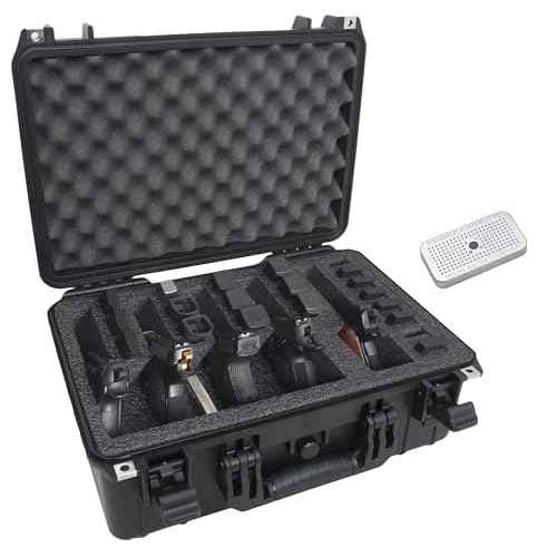 Case Club 5 Pistol and 20 Magazine Pre-Cut Heavy Duty Waterproof Case with Included Silica Gel Canister to Help Prevent Gun Rust (Upgraded Gen-3)