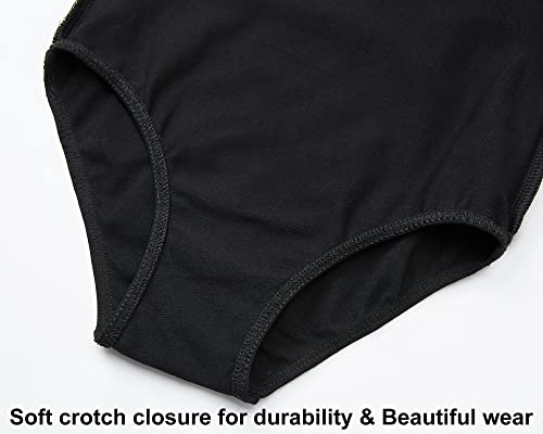 Girls Ballet Leotard Camisole Seamless Underwear for Toddler Kids Teens - Pink Black Nude White Purple, Size 6-7 Years