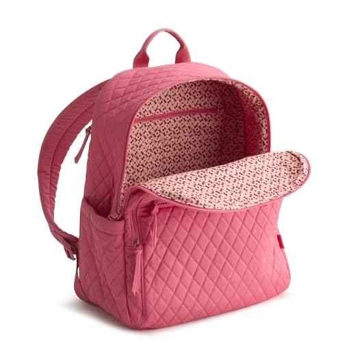 Vera Bradley Women's Premium Cotton Bancroft Backpack Bookbag, Rapture Rose, One Size