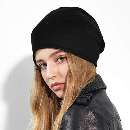 ELLEWIN Cotton Slouchy Beanie Hip-Hop Lightweight Skull Cap - Closetop-A