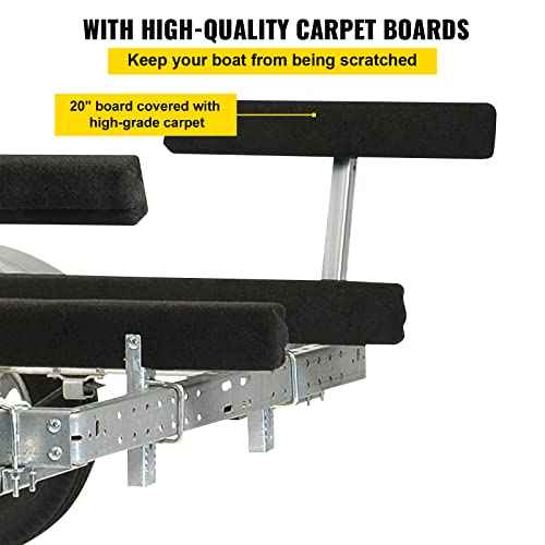 VEVOR Boat Trailer Guide on, 2PCS, Short Bunk Guide-Ons Steel Trailer Guides w/Carpet-Padded Boards, Complete Mounting Accessories Included, for Ski Boat, Fishing Boat or Sailboat Trailer