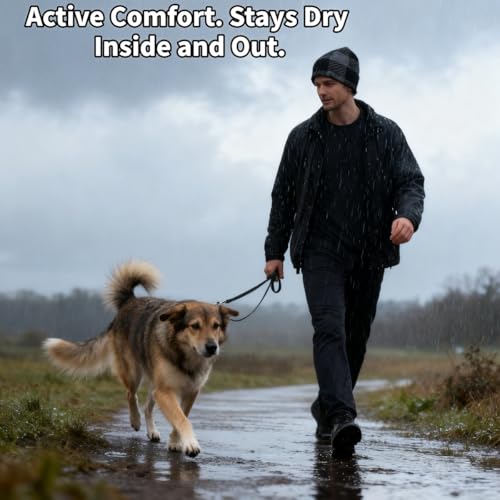 100% Waterproof Windproof Beanie Hat - Fleece Lined Skull Cap for Men & Women Warm Winter Knit Cap for Hiking, Skiing.