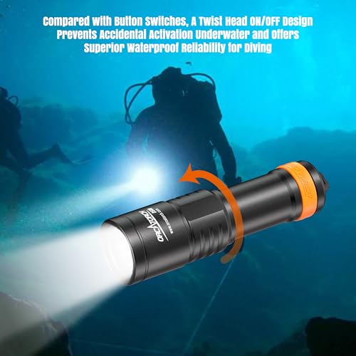 Compact Dive Light 530 Lumens Waterproof Underwater Flashlight for Scuba