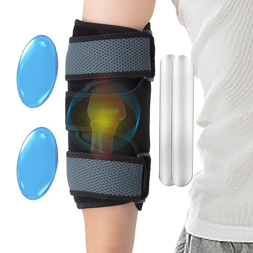 Elbow Support Brace with Ice Packs for Nerve & Tendon Pain Relief, Adjustable Night Splint