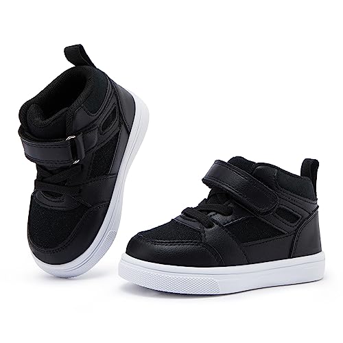 Baby Toddler Walking Shoes First Walker Sneakers for 6-12 Months G-Black