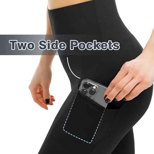 2 Pack Leggings with Pockets for Women, High Waisted Soft Leggings for Yoga Gym