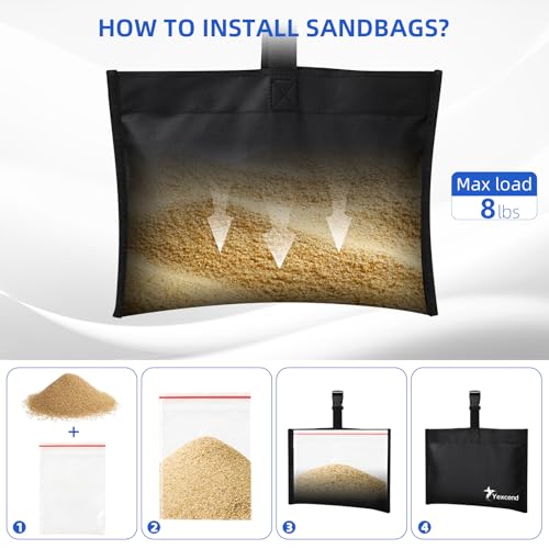 12-Pack Boat Cover Sand Bags Kit with Clips and Bags, Durable 600D Marine Canvas