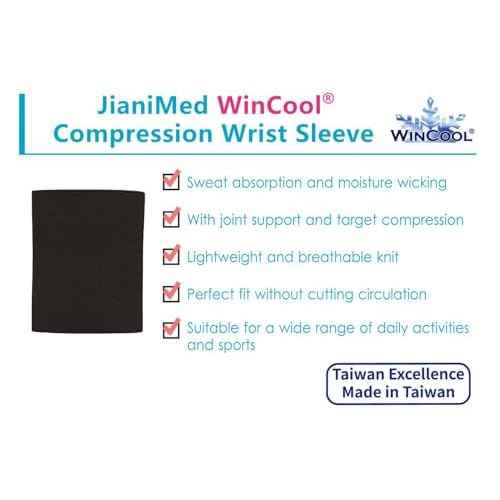 WinCool¢ç Compression Wrist Sleeve?Lightweight, Cooling Yarn, Moisture-Wicking, Wrist Support, Pain Relief, Daily Use, Taiwan Excellence S/M