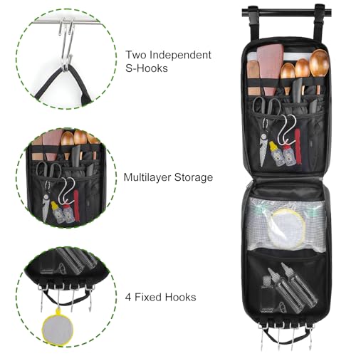Camping Cooking Cookware Set - Upgraded Camp Kitchen Organizer with Wooden Utensils, Portable Gear for Outdoor Dining Essentials