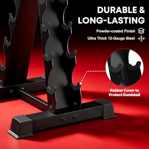 5/6 Tier A-Frame Dumbbell Rack Stand Only, 300/480LBS Capacity - 5th Floor