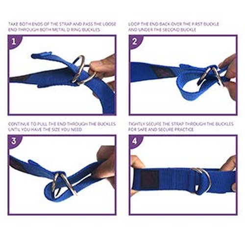Clever Yoga - 8 ft Yoga Strap for Exercise & Physical Therapy, Leg Stretching Strap Yoga Accessories & Stretching Equipment, Leg Stretcher for Women & Men, Home Workout Essentials - Purple
