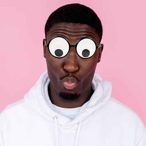 Googly Eyes Glasses, Funny Glasses Pranks Toy, Novelty Shaking Giant Eye Glasses, Funny Costume Accessories for Dress Up Party, Halloween or Birthday Party Favors, Party Supplies £¨12 PCS£©