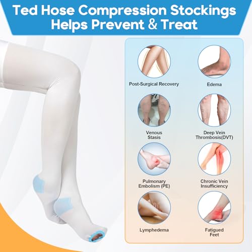 XL Thigh High Compression Stockings for Men and Women 15-20 mmHg Anti-Embolism
