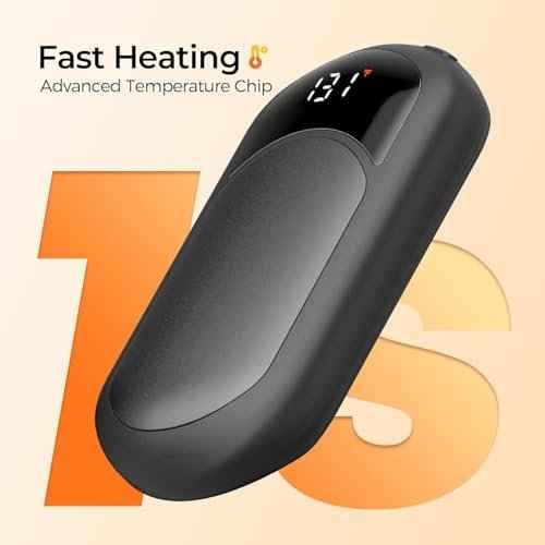 AI Hand Warmers Rechargeable 2 Pack, Heat Levels (104?131¡ÆF), Real-Time Temp & Battery Display, Electric Hand Warmers, Fast Heating, Fits in Gloves/Pocket, Gifts for Women & Men