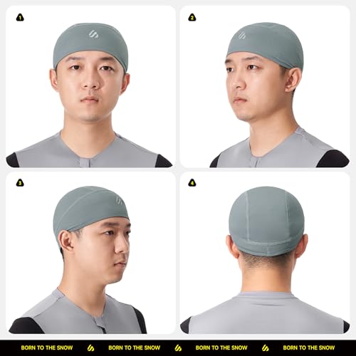 3-Pack Breathable Skull Cap Helmet Liners for Men Women - Grey, Green, Black
