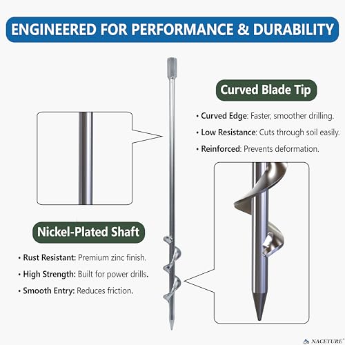 18 Inch Screw-In Ground Anchors with L Brackets - Heavy Duty Outdoor Stakes Kit