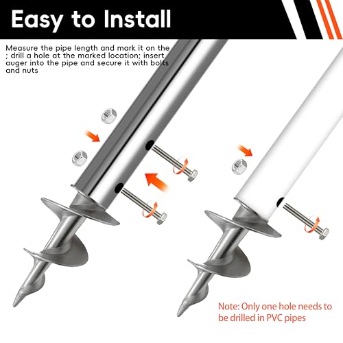 Dock Auger Kit Set2 Stainless Steel Anchors for Floating Docks & Boats