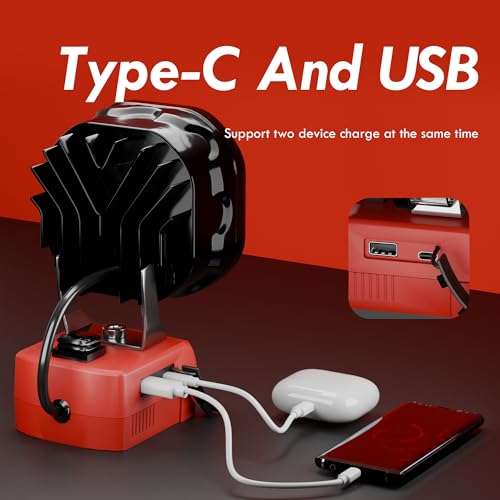ML16P LED Work Light Compatible with M18 18V Battery 1800LM Spotlight & USB C Charger - Work Site Lighting