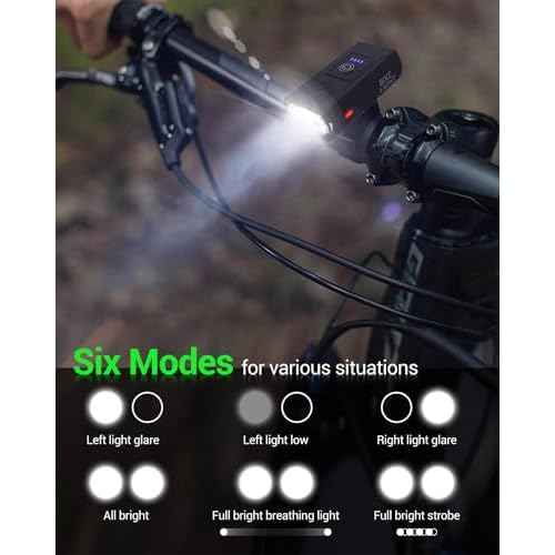 Victoper Bike Light, High Lumens Super Bright Bicycle Lite, 6+4 Modes USB Rechargeable Bike Headlight & Taillight Set, Waterproof Safety Bike Front & Rearlight for Road, Mountain, Night Riding