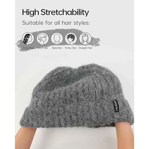 Zylioo Oversize XXL Chunky Beanie Cap for Men Women,Stretchy Thick Warm Knit Hat,Winter Snow Hats for Cold Weather