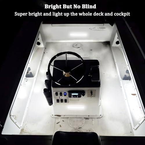 Boaton Marine LED Boat Lights 10Pcs White No-Drill Interior & Deck Courtesy Lights