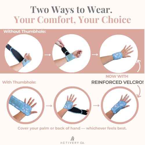 Carpal Tunnel Wrist Brace Left Hand, Right Hand for Women, Day or Night Compression Wrist Support Brace for Fitness, Keyboard Use, or Overnight Support, 2 Pack, Sage Green Floral Print