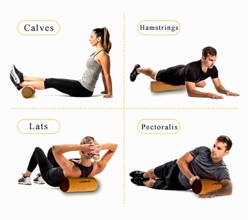 Cork Foam Roller for Muscle Recovery & Physical Therapy - 17.8 x 4 in
