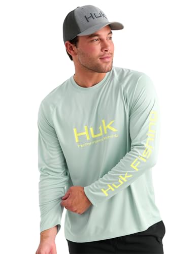 Men's Vented Long Sleeve Fishing Shirt - UPF 50 Sun Protection, Large / Heron Blue