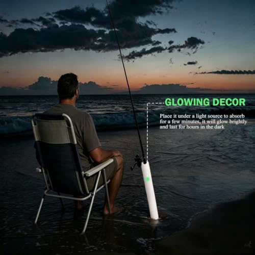 White 27in Tubular Sand Spike for Surf Fishing Rod Holder Beach Shore River