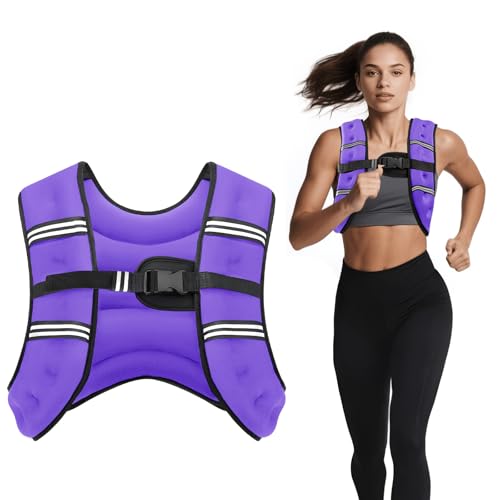 8lb Purple Weighted Vest for Men Women Adjustable Fitness & Workout