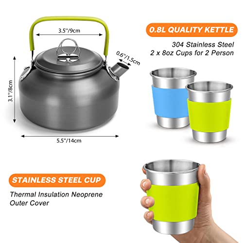 17-Piece Camping Cookware Set with Folding Stove - Lightweight & Durable