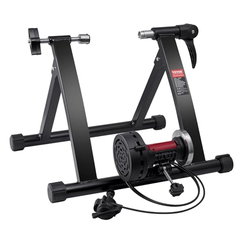 VEVOR Bike Trainer Stand, 26-29 in Wheel, 6-Level Adjustable Bike Trainer with Carbon Steel & Fluid Elastic Roller, Professional Bicycle Trainer with Resistance Adjuster, Fit for Indoor & Outdoor