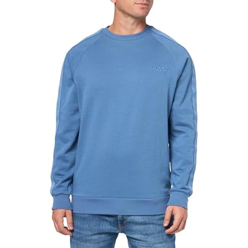 HUGO mens Stretch Cotton Logo Tape Sweatshirt