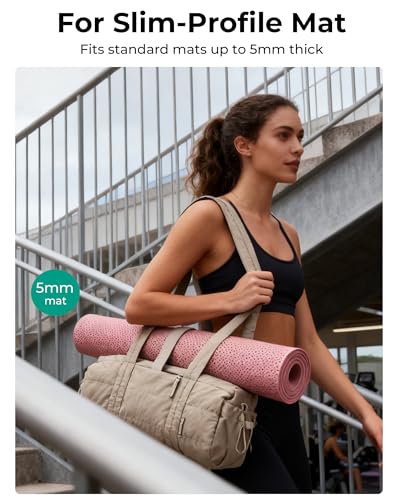 15L Pink Yoga Mat Bag for Women Gym & Travel Duffle with Wet Pocket