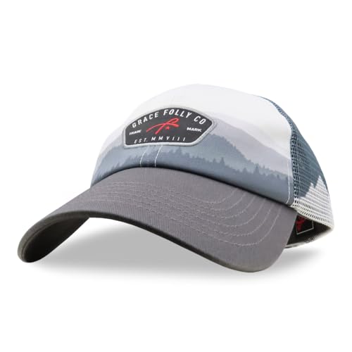 Grace Folly Mesh Baseball Cap - Adjustable Dad Hat for Men & Women - Mountain Ridge Variation