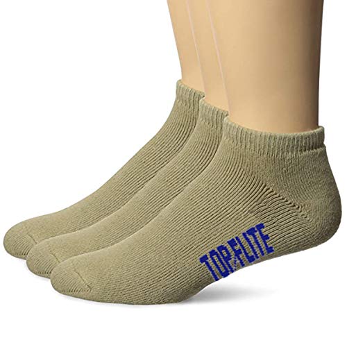 Men's Sport Full Cushion Low Cut Socks 3 Pack - Shoe Size 9-13 Khaki