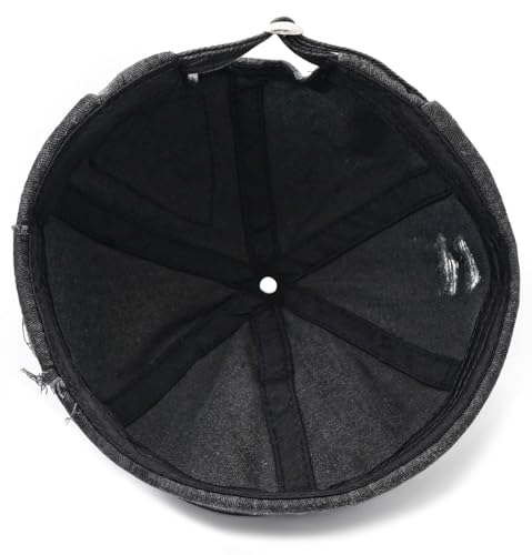 Mens Sailor Hat Brimless Denim Docker Cap Beanie Black - One Size