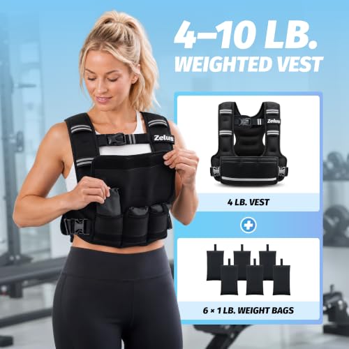 Weighted Vest for Women Men 4-10LB Adjustable Training Vest Ergonomic Fit