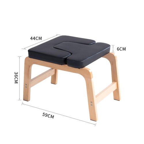 FREJSQC Beech Wood Headstand Yoga Chair for Inversions and Relaxation,Correct Posture, Build Strength and Flexibility,Fat Burning and Balance Training (Black)
