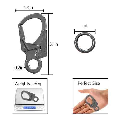 Ahiller Muscular Carabiner Hook£¬3.1" Alloy Thick Keychain Clip for Man, Outdoor Camping, Hiking Accessories, Key Ring
