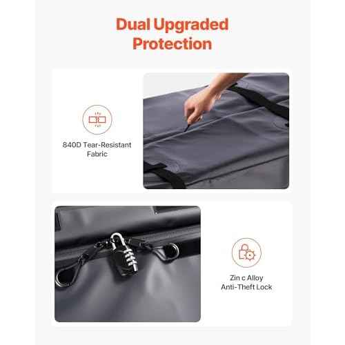 VEVOR Hitch Cargo Carrier Bag, Waterproof 840D PVC, 60.24 x 24.02 x 35.94 in (30 Cubic Feet), Heavy Duty Cargo Bag for Truck Bed Storage with Reinforced Straps, Suitable for Car SUV Vans Hitch Basket