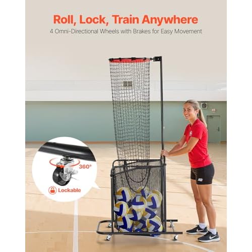 VEVOR Volleyball Training Net System,8 * 11/12 * 11ft/Pitching Practice/Spiking Practice/14 Net,Portable Net Station, Easy Setup Indoor Outdoor Target Net for Serving Spiking Setting