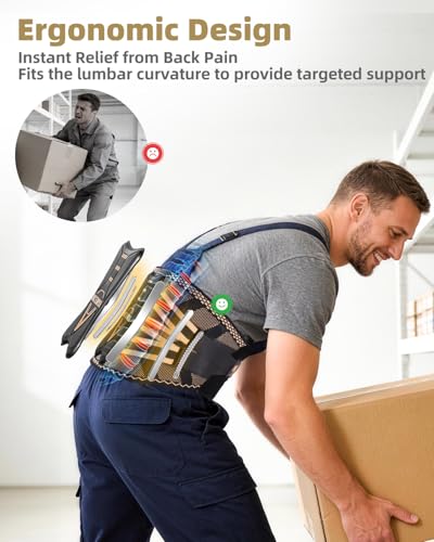 Copper Infused Back Brace for Lower Back Pain Relief - Black Large