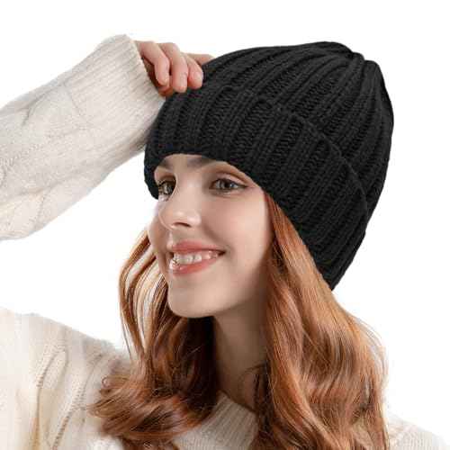 ZOORON 1&2 Winter Beanie for Women Soft Warm Slouchy Knit Hat Ski Stocking Cuffed Cap