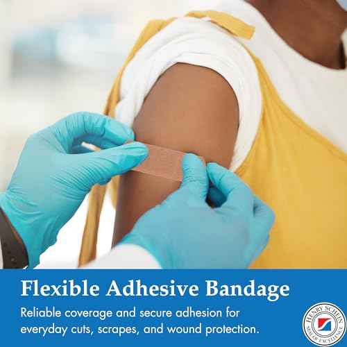 Henry Schein Sterile Adhesive Fabric Bandages, 1" x 3" ? Box of 400 Flexible, Breathable Strips ? Soft, Stretchable Wound Covers for First Aid, Medical Use, Clinics & Emergency Kits