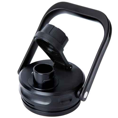 SUNMON Replacement Lid for RTIC Water Bottle - Steel Handle RTIC Lid Compatible with 1 Gallon (128oz) & 0.5 Gallon (64oz), BPA-Free Leakproof Jug Cover
